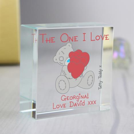 Personalised Me to You Bear Heart Crystal Block Extra Image 1